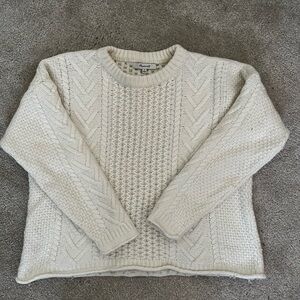 Madewell Cream Cable Knit Sweater